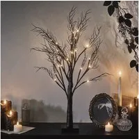 Lights4fun Künstlicher Weihnachtsbaum 70cm Halloweendeko LED Baum