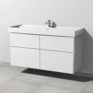 Sanipa 3way Waschtischunterbau zu Villeroy & Boch Collaro Waschtisch mit 4 Auszügen, Weiß-Soft BR83843