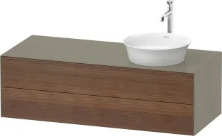 Duravit White Tulip Konsolenwaschtischunterbau wandhängend Amerikanischer Nussbaum & Stein Grau Matt WT4987R77H20010