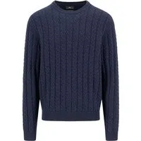 FYNCH-HATTON Strickpullover mit Zopfmuster und Wolle
