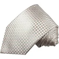 Paul Malone Krawatte Designer Seidenkrawatte Herren Schlips modern kariert Schmal (6cm), silber rosa 472