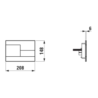 LAUFEN Betätigungsplatte SKYLINE INEO m. Zweimengenbetätigung Titanium schw matt, H9001181630001 H9001181630001