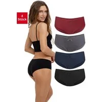 Fabio Farini Hipster Damen Unterhosen - Frauen Hipster Set aus Baumwolle (Packung, 4-St) im sportlichen Panty-Style mit Schleifchen