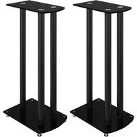 vidaXL Lautsprecherständer Lautsprecher-Ständer 2 Stk. Schwarz Hartglas 3 Säulen