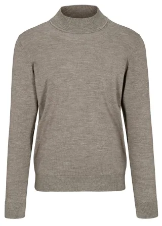 COMMANDER Finest Clothing - Stehbund Pullover, uni nougat mel. - Gr. - M