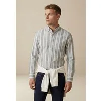 FYNCH-HATTON Streifenhemd Washed Oxford Stripe normale Passform, aus reiner Baumwolle, mit Streifenmuster