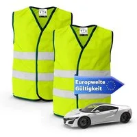 POWR Car Warnweste 4X Warnwesten Auto 2026: Sicherheitsweste ISO20471 (4er Set, 2-tlg., 4-teilig)