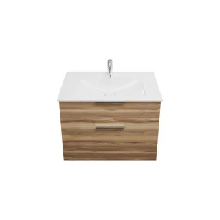 Burgbad Mineralguss Waschtisch-Set Eqio Frassino Dekor Cappuccino/Alpinweiss, SEYU082F3437C0001 SEYU082F3437C0001