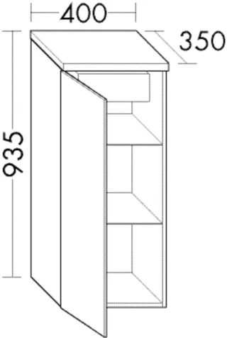 Burgbad Halbhoher Schrank Sinea T. 935x400x350 Eiche Dekor Cashmere, MHS484ERF2214 MHS484ERF2214