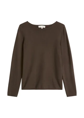 Marc OPolo Casual - Feinstrick-Pullover regular Burnt Coffee - Gr. - XS