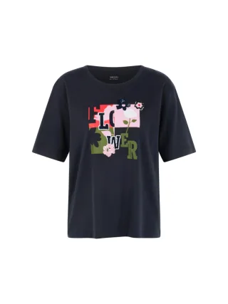 Marc Cain Sports - T-Shirt mit Print und Pailetten navy - Gr. - 40