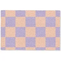 MuchoWow Fußmatte Schachbrettmuster - Lila - Rosa - Würfel, Rechteckig, innen Schmutzfangmatte, Tür, Schmutzfänger Flur, Teppich 60x40 cm