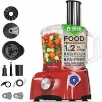 TurboTronic by Z-Line Küchenmaschine Food Processor mit Standmixer 1,5L Behälter Multizerkleinerer Mixer, 800 W, 1.2 l Schüssel, Raspelscheiben Zitruspresse Zerkleinerer Eiscrusher Power