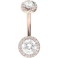 PIERCINGLINE Bauchnabelpiercing Titan Bananabell mit Innengewinde 2 KRISTALLDISCS (Bananabells, 1-tlg)