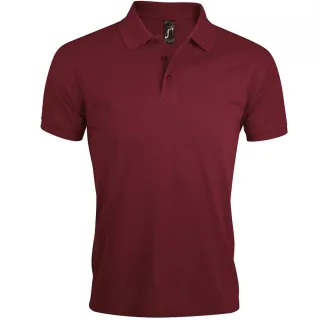 SOLs Mens Prime Pique Plain Kurzarm-Poloshirt (Burgund)