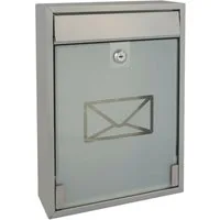 PEREL Briefkasten Perel Briefkasten Milan, Wandmontage, Milchglas, inkl. 2 Schlüssel, Ab (1-St)