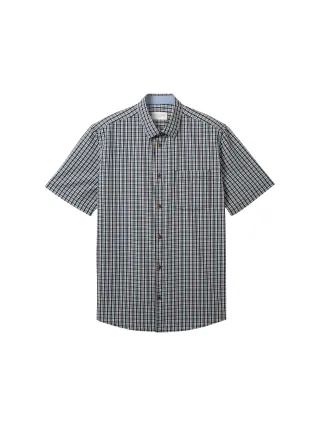 Tom Tailor - Kariertes Kurzarmhemd navy multicoloured small check - Gr. - XXXL