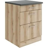 OPTIFIT Unterschrank Bella Breite 60 cm, 2 Auszüge, 1 Schubkasten