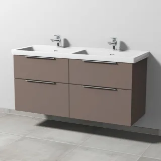 Sanipa 3way Waschtischunterbau zu Villeroy & Boch Subway 3.0 Waschtisch mit 4 Auszügen, Taupe-Matt UP8511T