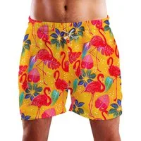 King Kameha Badeshorts Funky Flamingos Hawaii Bade-Shorts Mesh-Einsatz Verschluss Kordelzug Mit integriertem Mesh-Innenslip für extra Komfort