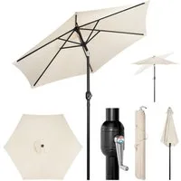Woltu Sonnenschirm, Strandschirm UV-beständig, 45° knickbar, Handkurbel