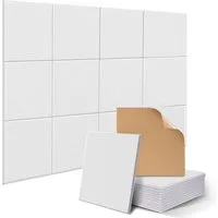 Rhein Beleuchtung Akustikplatte 12 Stück Selbstklebend Akustikplatten (30x30x0,9 cm), (Set, 12-St., akustikpaneele selbstklebendm, akustik paneele, schallabsorber), Schallschutz mit hoher Dichte für Wand Decken Holz & Tür
