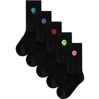 Gerippte Socken mit hohem Baumwollanteil, 5er-Pack (5-Paar)