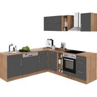 KOCHSTATION Winkelküche KS-Colmar, ohne E-Geräte, Stellbreite 210/240 cm