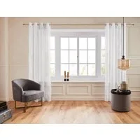 OTTO home Gardine Mila (1 St), Ösen, transparent, Voile, mit Wellenmuster bestickt, monochrom