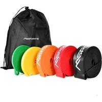 MSports® Trainingsband Resistance Band Set in verschiedenen Stärken inkl. Tasche