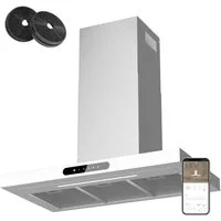 CIARRA Wandhaube VM9102W Serie CIARRA Dynamic VM9102W, A+++ 650m³/h Dunstabzugshaube 90 cm Abzugshaube App SensorTouch