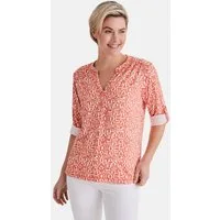 STOOKER WOMEN 3/4-Arm-Shirt MARIE Print Shirt Bluse 3/4-Arm Regular Fit Shirt Bluse Baumwolle Shirt Knopfleiste für Damen