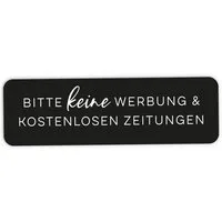NORDEULE Aufkleber Keine Werbung & keine kostenlosen Zeitungen, (im 4er Set), 6,8 x 2,1 cm