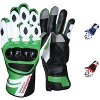 German Wear Motorradhandschuhe GW409G Lederhandschuhe Handschuhe aus Kalbsleder mit Protektoren