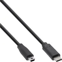Inline InLine® USB 2.0 Kabel, USB-C Stecker an Mini-B Stecker, schwarz, 1,5m USB-Kabel