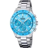 Festina Chronograph Ceramic F20693/3, Quarzuhr, Armbanduhr, Damen, Herren, Edelstahlarmband, Keramiklünette