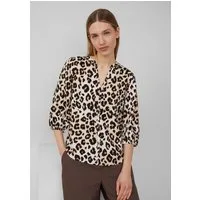 s.Oliver Kurzarmbluse Bluse Viskose-Bluse mit Leo-Muster