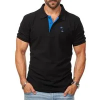 DAILY COTTON Poloshirt in Kurzarm als Freizeit Polo T-Shirt - Polo-Hemd für Herren (1-tlg) Männer Polohemd im Regular-Fit in Piqué-Qualität mit Palmen-Logo