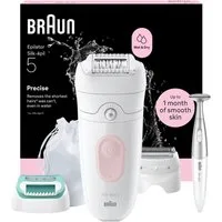Braun Epilierer Silk-épil 5 SE5-251 (Modell 2026) 5-060 (Modell 2025), mit Rasieraufsatz, Trimmeraufsatz und Peeling Aufsätzen