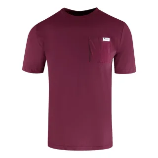 Aquascutum Active T-shirt In Burgunderrot Mit Kleiner Tasche