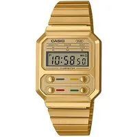 CASIO Quarzuhr Casio A100WEG-9AEF A100WEG-9AEF, Hochwertiges Produkt mit zeitlosem Design, sorgfältiger Verarbeitung
