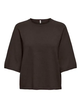ONLY - ONLLOYAL 2/4 O-NECK KNT NOOS Chocolate Torte - Gr. - L