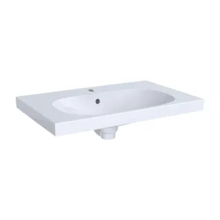 Geberit Acanto Waschtisch 500622012 75 x 48,2 cm, mit Ablagefläche, mit Hahnloch, mit Überlauf, weiß