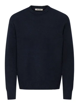 ONLY&SONS - ONSJAMES RLX CREW KNIT NOOS Dark Sapphire - Gr. - XL