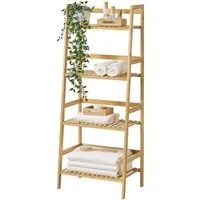 en.casa Leiterregal, Vinje Bambusregal 4 Ebenen 48x32x123 cm
