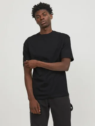 JACK&JONES - JJEBRADLEY TEE SS O-NECK NOOS Black - Gr. - XS