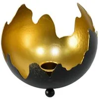 HTI-Living Kerzenständer Kerzenhalter Schwarz/Gold Verena (Stück, 1 Kerzenständer ohne Kerze), Kerzenständer Tischdekoration