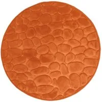 Euroshowers GmbH Badematte Memory Foam Bellarina Orange Ø60 cm, Memory funktion, Rutschhemmende Beschichtung auf der Unterseite, 100% polyester, memory foam (stoppning), latex SBR, Rund, Memory funktion, Rutschhemmende Beschichtung auf der Unterseite