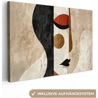 OneMillionCanvasses® Leinwandbild Gesicht - Abstrakt - Kunst - Formen, Fotodruck (1 St), Leinwand Bilder Klein, Wand Dekoration Aesthetic 30x20 cm