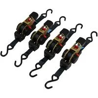 TRUTZHOLM Spanngurt 4x Automatik selbstaufrollend 1,8 m 25 mm 320/640 daN Zurrgurt Stabile Ratsche,Schonende S-Haken,Geprüfte Qualität